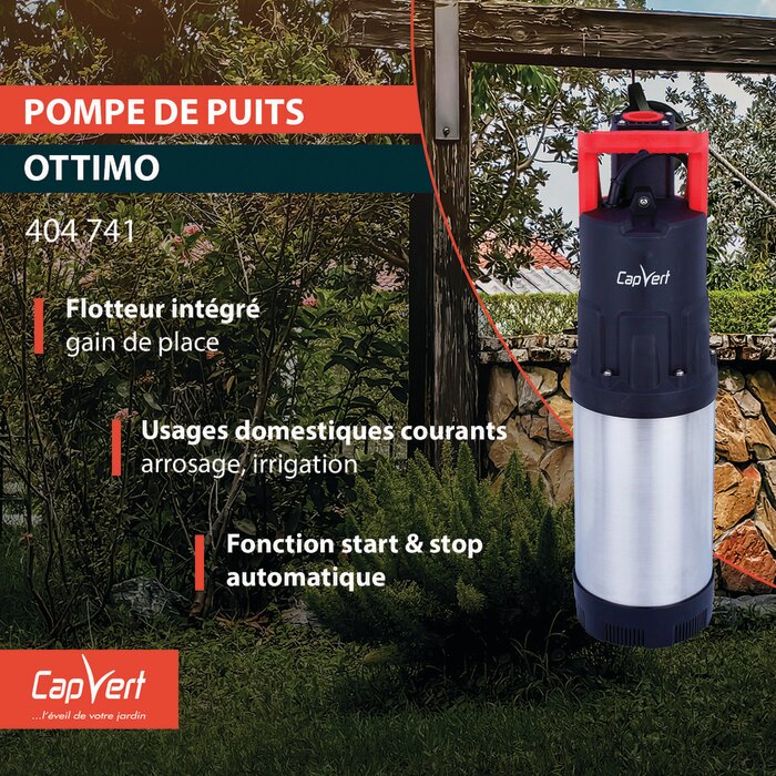 Pompe de puits automatique - Ottimo - Capvert - Sans flotteur - 1000 W-13