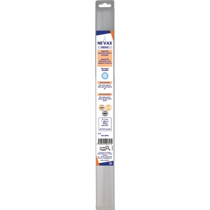Baguette de brasure - NEVAX - Enrobée à 34% argent -1