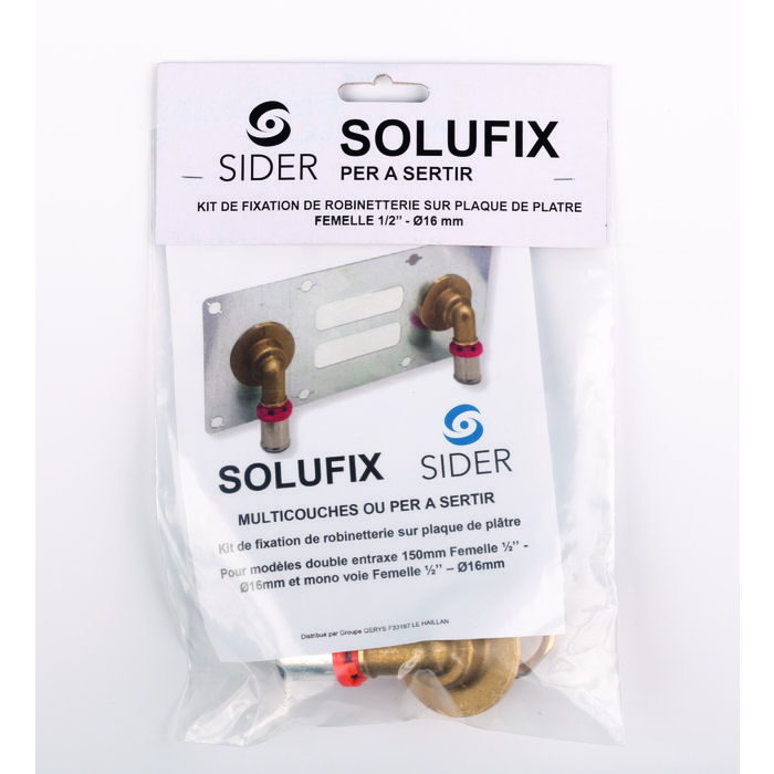 Sortie de cloison simple à sertir Solufix - Sider - PER Ø 16 mm - F1/2"-6