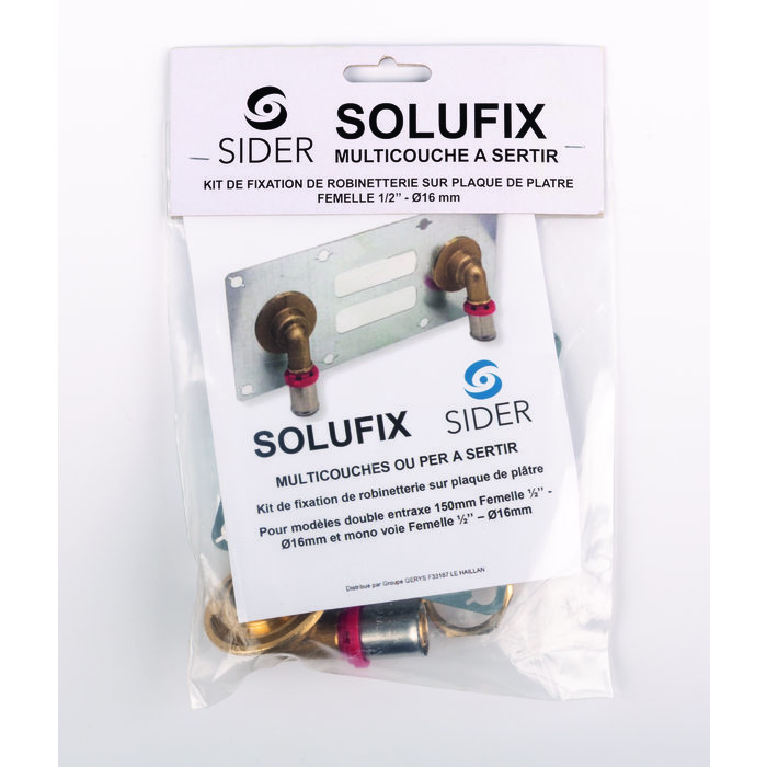 Sortie de cloison simple à sertir - SIDER - Solufix - Multicouche Ø 16 mm - F 1/2"-6
