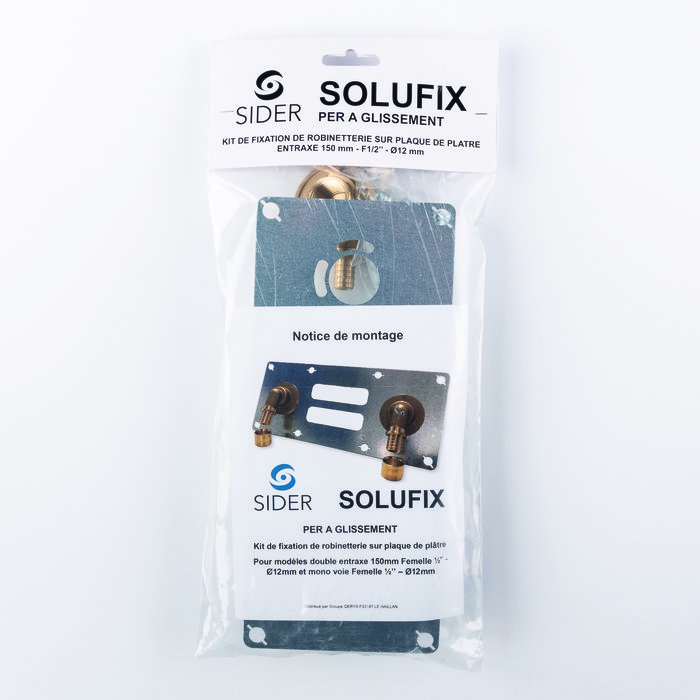 Sortie de cloison double à glissement Solufix - Sider - Entraxe 150 mm - PER Ø 12 mm - F 1/2"-4