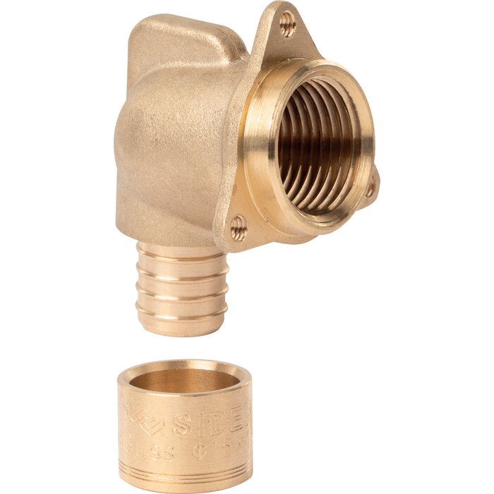 Raccord PER coudé - SIDER - A glissement  - F 1/2" - Ø16 mm + Vis-1