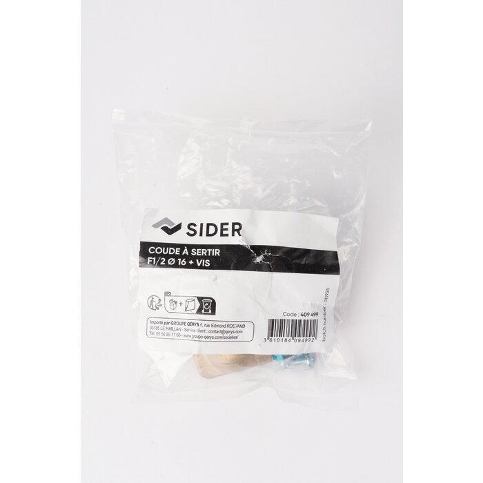 Raccord PER coudé  - SIDER - A sertir - F 1/2" - Ø16 mm + Vis-3