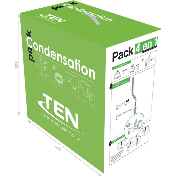 Pack condensation 4 en 1 B2/C9 TEN - Diamètre 80 mm - Terminal en T - Longueur flexible 10 m-4