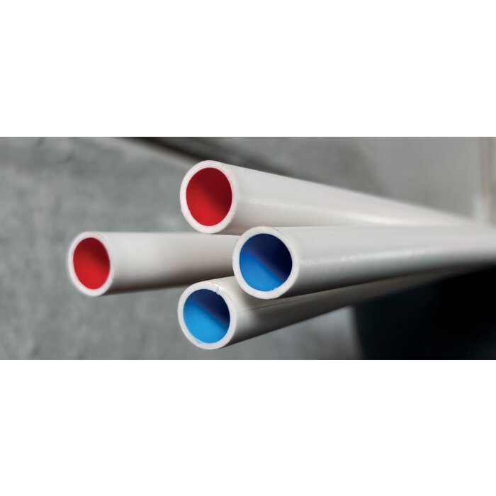 Tube PER pré-gainé - Elydan - Blanc intérieur bleu - 100 m-2