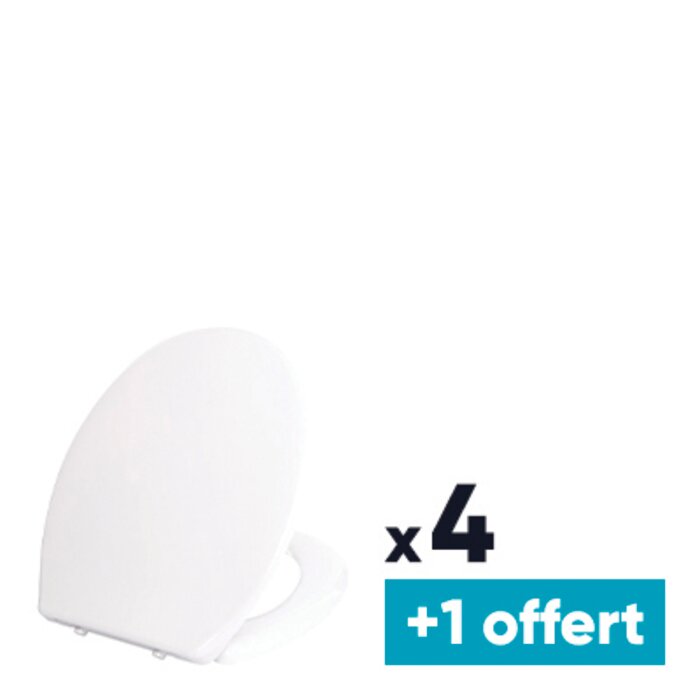 Lot de 4 + 1 OFFERT - Abattant de toilette HOP - 44,5 x 37,8 cm