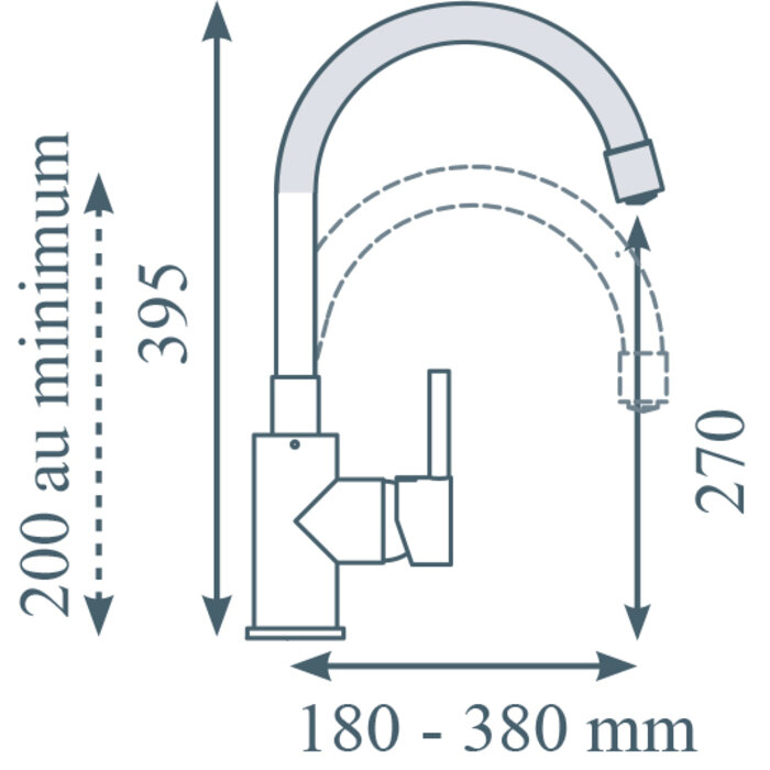 Mitigeur évier  - THERMADOR - Kome - Bec souple mémoire de forme -1