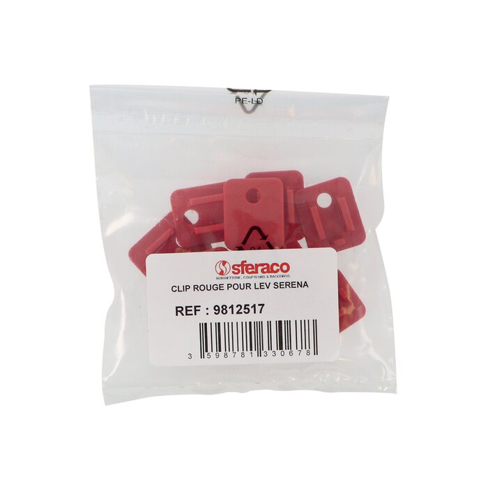 Clips rouges pour vanne à levier – SFERACO – Serena – Eau chaude - Sachet de 10-3