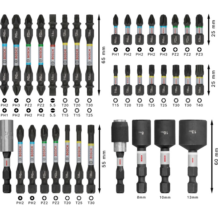 Coffret d'embouts de vissage - Pro Impact - BOSCH - 36 pièces -2