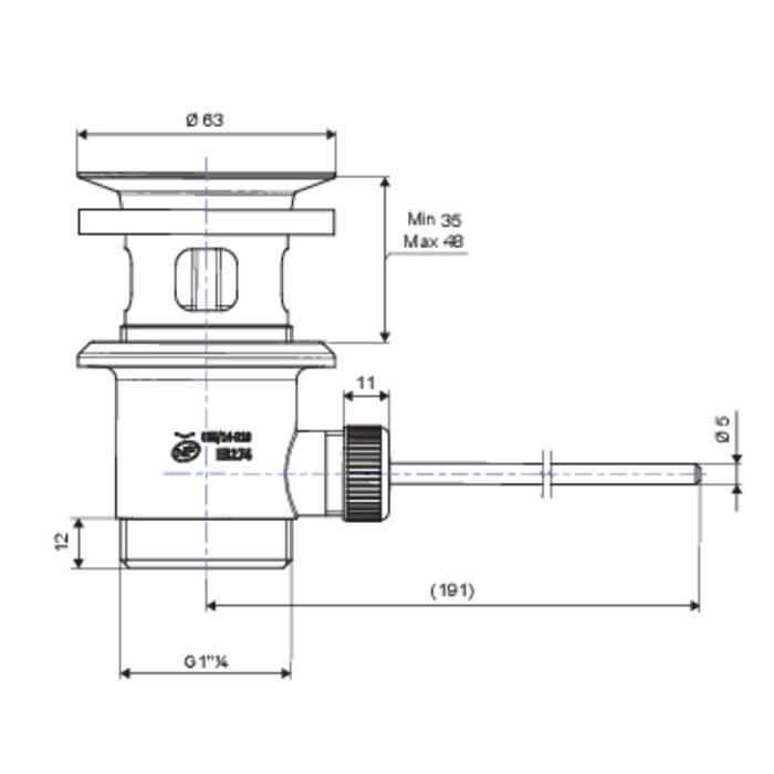 Bonde vidage lavabo complet - SIDER - Laiton - Chromé-poli - M1”¼ -1