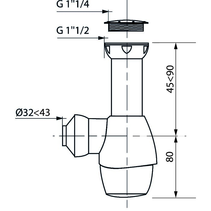 Siphon tout en un - Wirquin Pro - 1"1/4 et 1"1/2 - Ø 32 et 40 mm-1