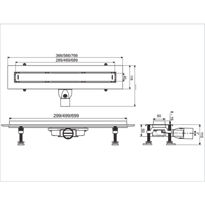 Caniveau de douche -  Venisio Slim - Wirquin - L 700mm-1