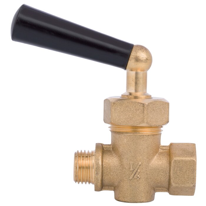 Robinet porte-manomètre - DISTRILABO - MF 1/4" fileté taraudé - Avec purge-1