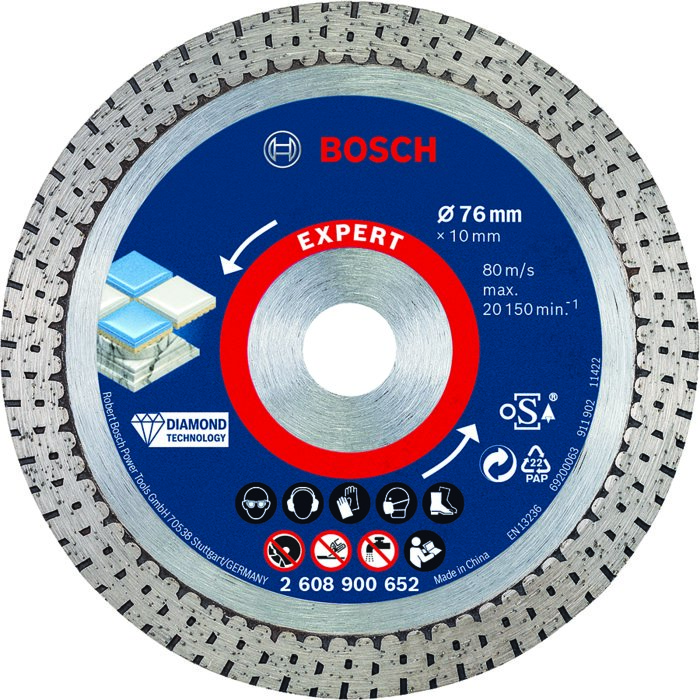 Disque à tronçonner - Diamanté - Bosch - Ø76 mm-1