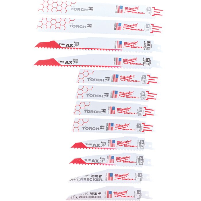 Lames de scie sabre – MILWAUKEE – Coffret 12 pièces
