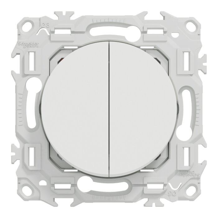 Interrupteur double va-et-vient - SCHNEIDER ELECTRIC - Odace - 10AX - Blanc