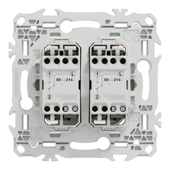 Interrupteur double va-et-vient - SCHNEIDER ELECTRIC - Odace - 10AX - Blanc -4