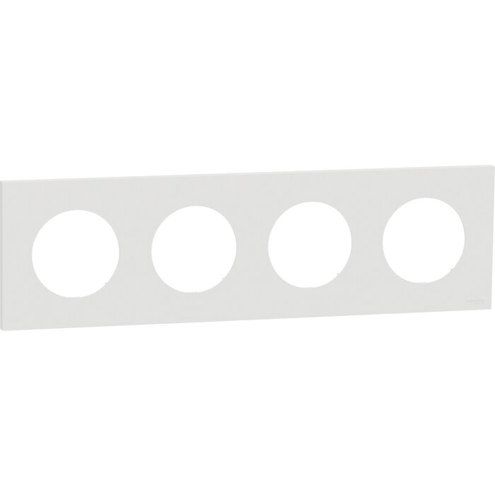 Plaque de finition 4 postes – SCHNEIDER ELECTRIC – ODACE – Blanc craie – Entraxe 71 mm-1