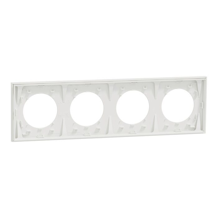 Plaque de finition 4 postes – SCHNEIDER ELECTRIC – ODACE – Blanc craie – Entraxe 71 mm-2
