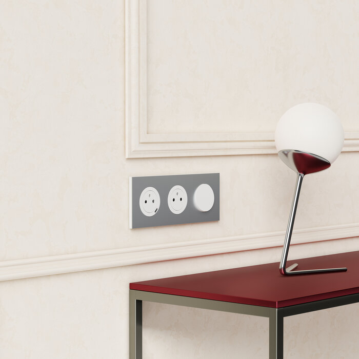 Prise 2P+T - SCHNEIDER ELECTRIC - Odace - Avec chargeur USB-C 18W - 250 V-3