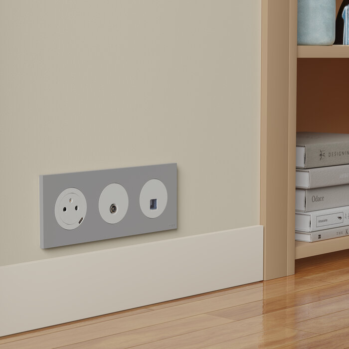 Prise 2P+T - SCHNEIDER ELECTRIC - Odace - Avec chargeur USB-C 18W - 250 V-4