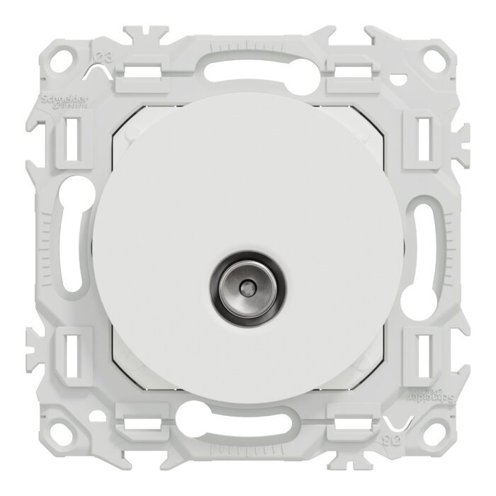 Prise TV simple mâle coaxiale – SCHNEIDER ELECTRIC - ODACE – Blanc craie-1