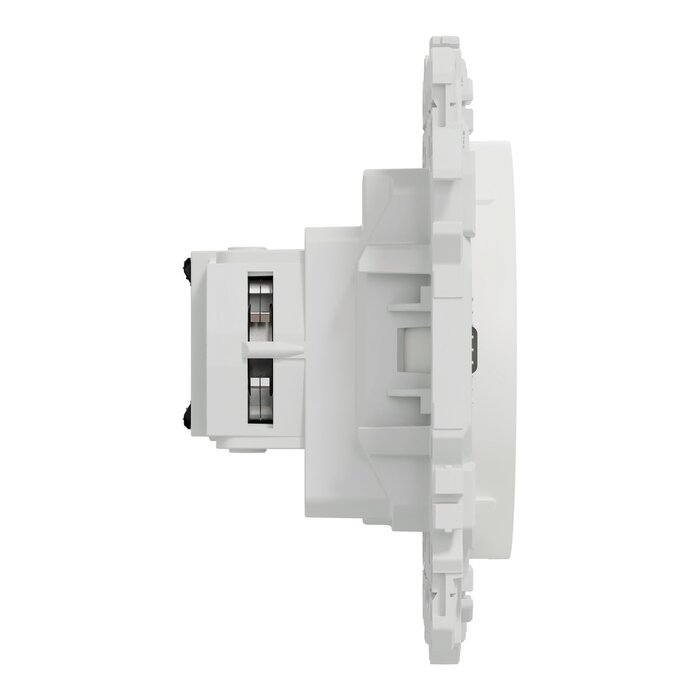 Prise de courant 2P+T rénovation à puits – SCHNEIDER ELECTRIC – ODACE – Bornes automatiques – Blanc craie-5