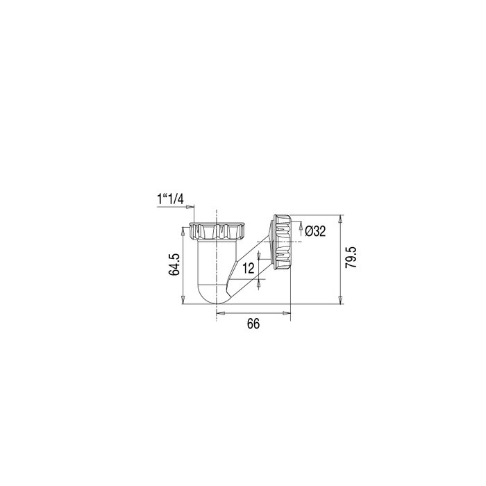 Siphon de bidet en V - 1"1/4 - Ø 32 mm - Valentin-1