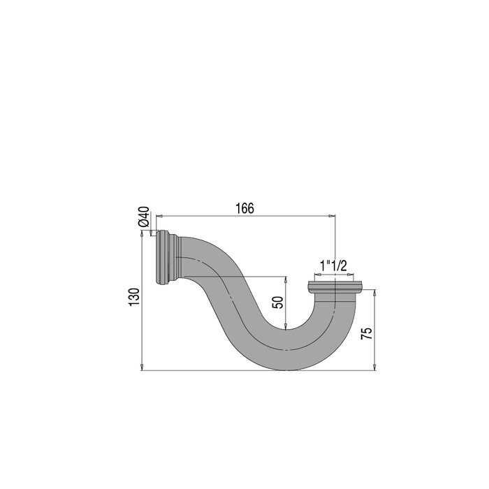 Siphon baignoire laiton chromé - 1"1/2 - Ø 40 mm - Valentin-1