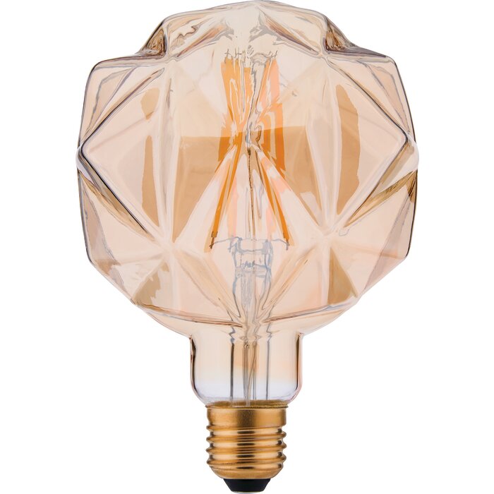 Ampoule LED globe à filament déco - XXCELL - Dimple - E27 - 7 W - Ambrée