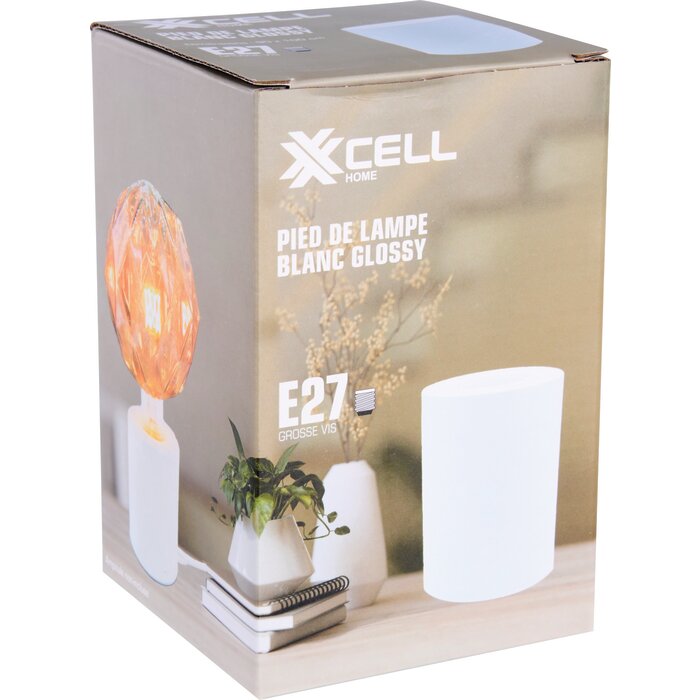 Pied de lampe – XXCELL - Blanc – Culot E27 – Câble 1,5 m-3