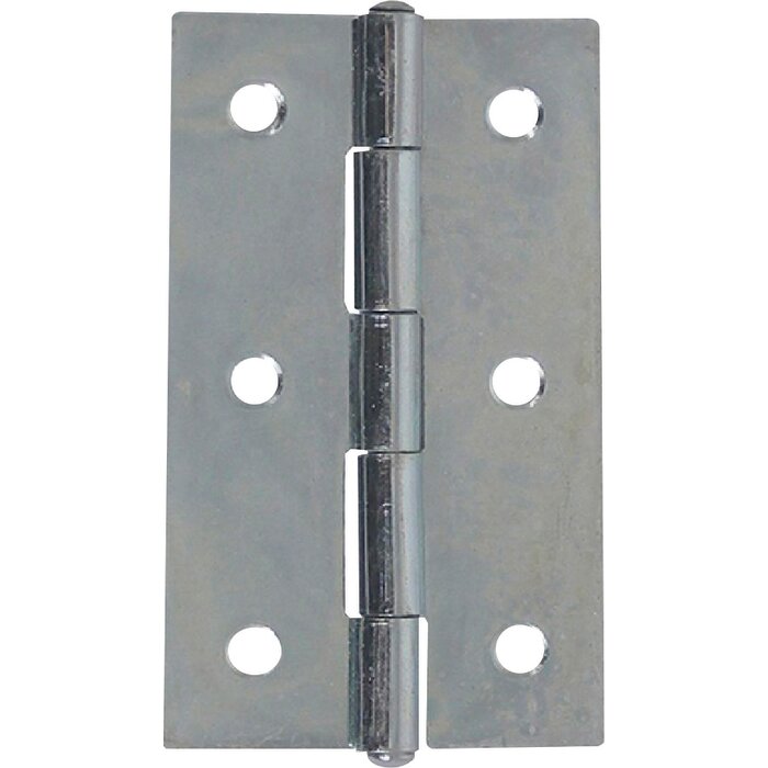 Charnière plate – MONIN – 6 trous – Axe fixe - Acier zingué-1