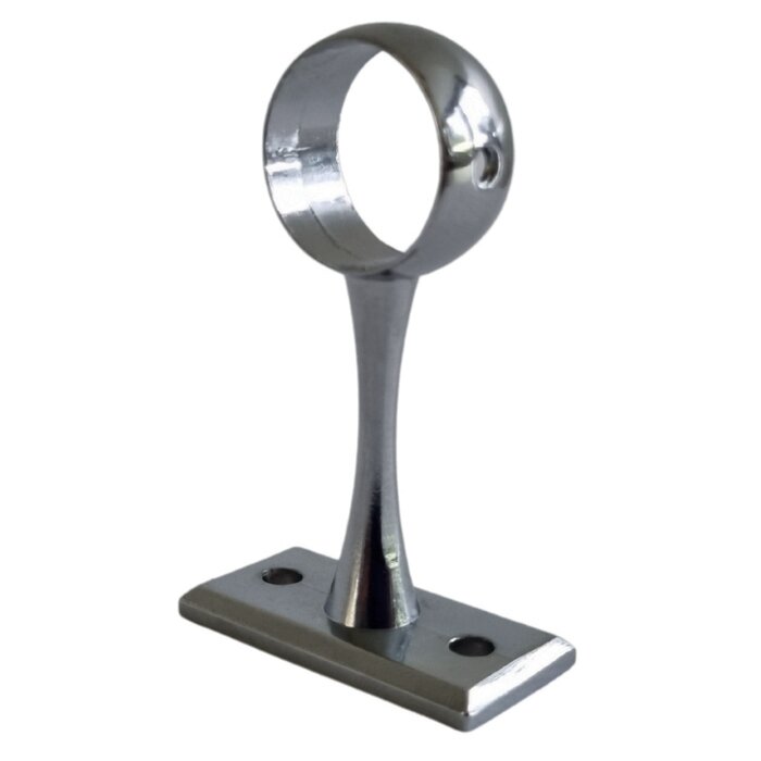 Support de tube rond zamack chromé - Duval - 25X60 mm-2
