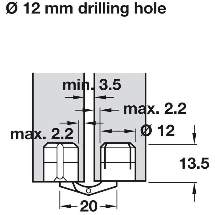 Charnière ZYSA à noeud cylindrique - HAFELE - Pour pose invisible -1