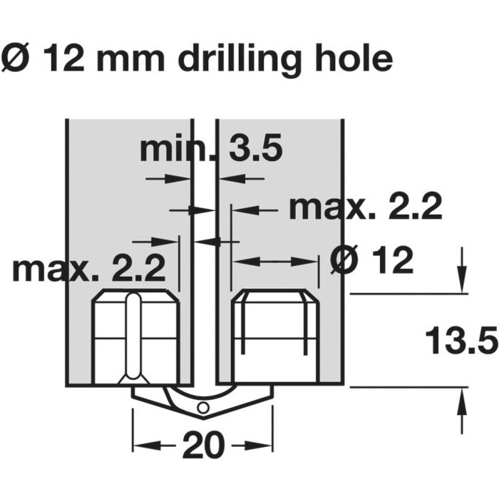 Charnière ZYSA à noeud cylindrique - HAFELE - Pour pose invisible -3
