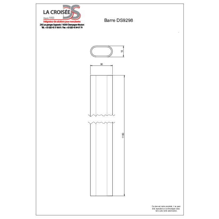 Barre de poussée anti-panique - LA CROISEE DS - L.1150 mm-1