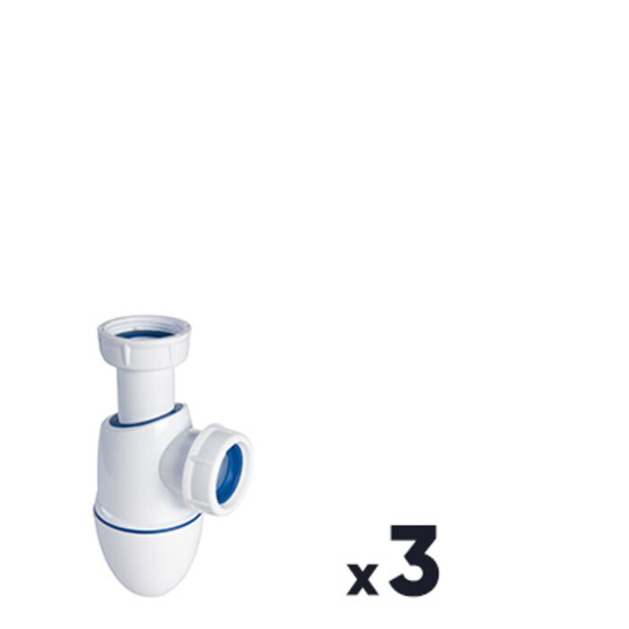 Lot de 3 siphons de lavabo à culot - 1"1/4 - Ø 32 mm - Easyphon