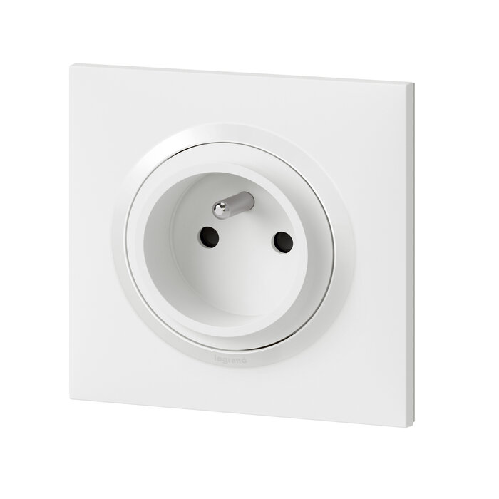 Prise de courant easyréno - LEGRAND - Dooxie one - 2P+T  - 16 A - Faible profondeur - Blanc -3