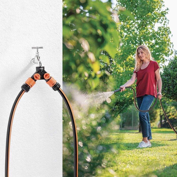 Départ avec robinets d'arrêts - 2 sorties - F 1/2" - F 3/4" - Claber-3