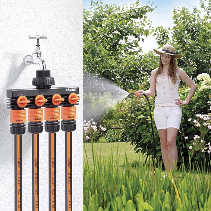 Répartiteur plastique - 4 sortie - F 3/4" - Claber-4