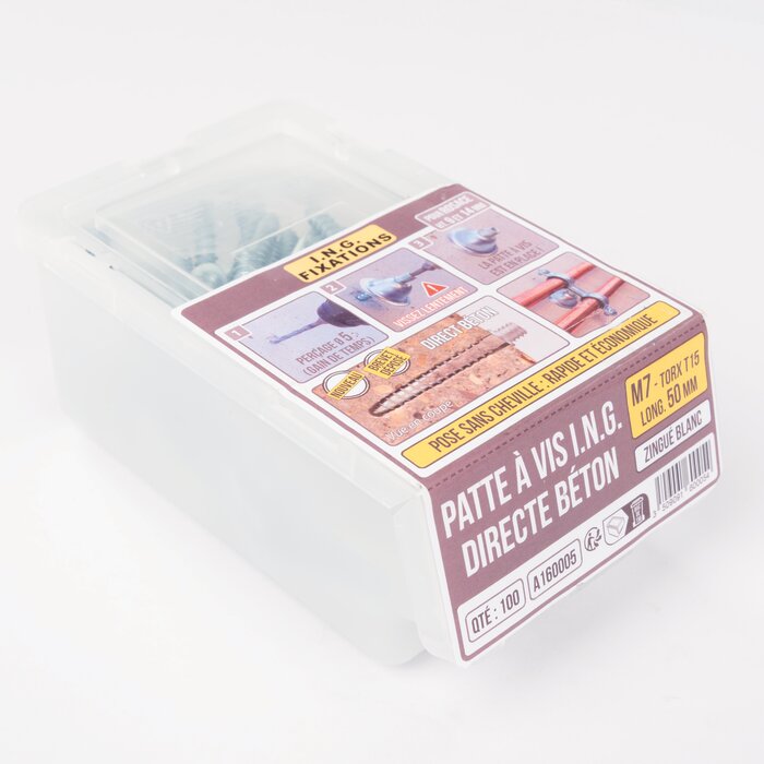 Patte à vis - ING FIXATIONS - Ø5 mm x L. 50 mm - Boite de 100 pièces-4