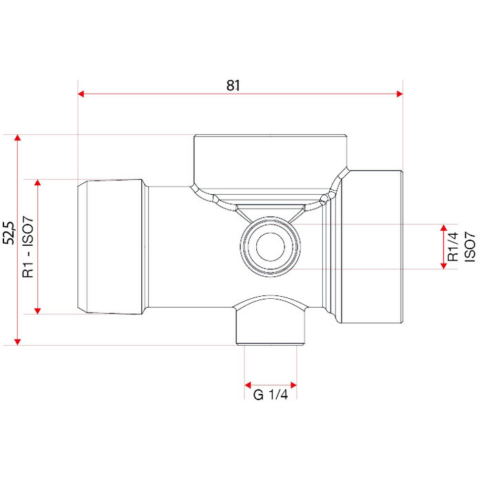 Raccord en té pour pompe - 5 sorties - Itap-1