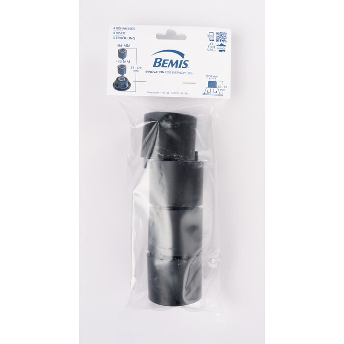 Lot de 4 réhausses - BEMIS - Compatibles avec les Pieds Extra-Plats Bemis-5