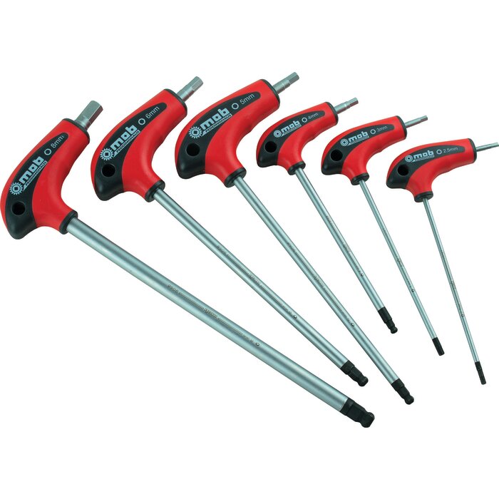 Jeu de 6 clés mâles hexagonales en T - MOB - Chrome Vanadium - 2,5 à 8 mm-1