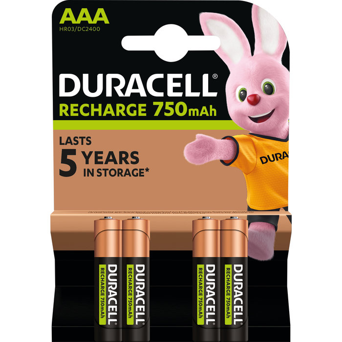 Piles rechargeables AAA Duracell - Blister de 4 - HR03 - 750 mAh - Alcaline-3