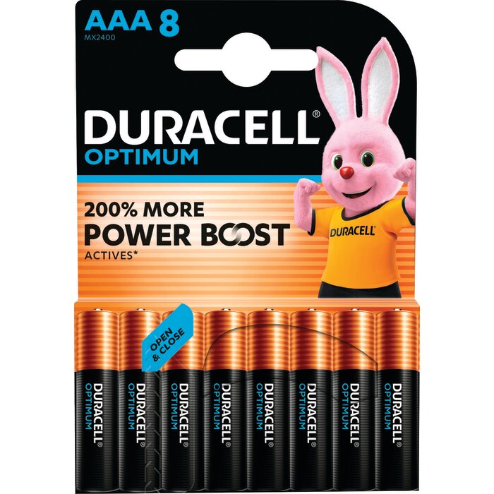Pile alcaline Optimum AAA/LR03 - Duracell - Blister x8-1