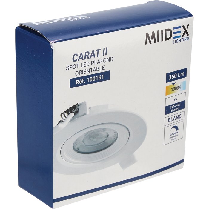 Spot Led orientable - Carat II - Miidex lightning - 5W - 360 LM - 3000 K-3
