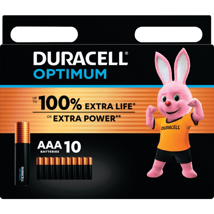 Piles alcalines - DURACELL - Optimum -  AAA LR03 - Par 10-2