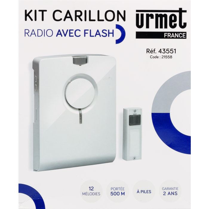 Kit carillon radio - Urmet - Avec Flash - Sans fil - Avec émetteur - Portée 500 m-4