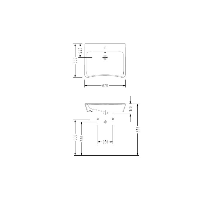 Lavabo PMR - SIDER - Avec trop plein - L. 67,5 x l. 55,5 cm-1